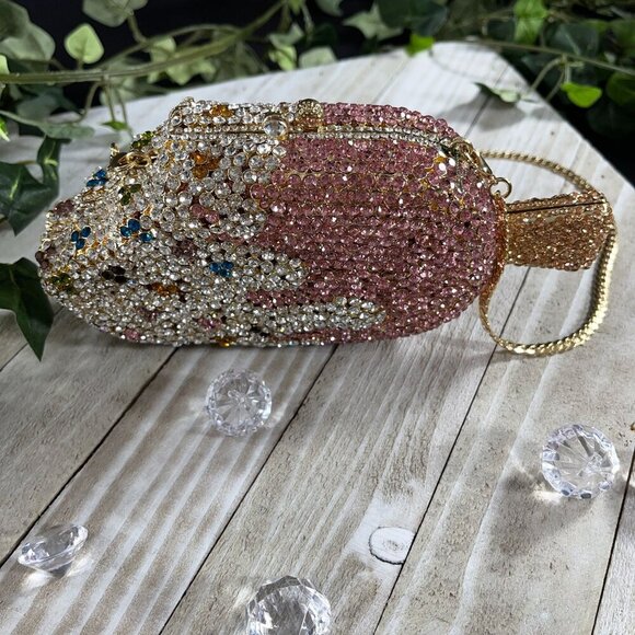 Popsicle Ice Cream Crossbody Evening Purse Bling Bag Clutch Sparkle Handbag - Picture 4 of 16